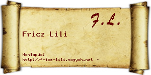 Fricz Lili névjegykártya